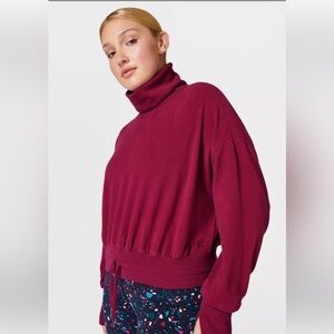 Sweaty Betty Melody‎ Luxe Fleece Pullover 10 athleisure workout yoga layered